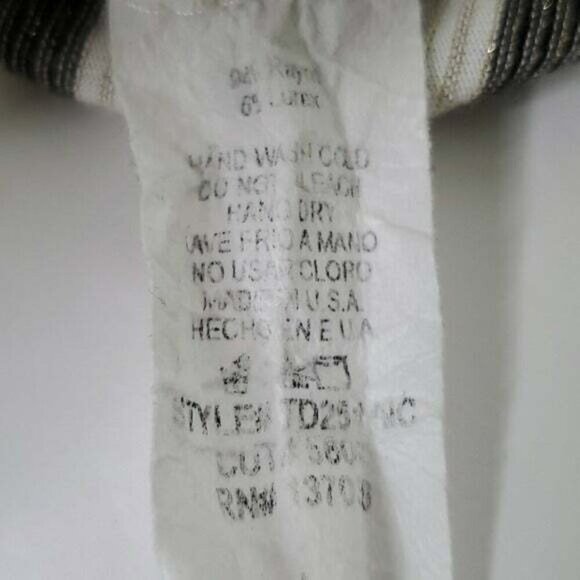 Vintage Sinuous Cream Striped Scoop Neck Long Sleeve Pullover Top Women Size L - Picture 10 of 10